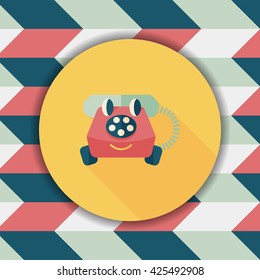 toy phone flat icon with long shadow,eps10