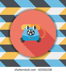 toy phone flat icon with long shadow,eps10