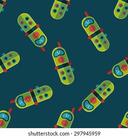 Toy Phone flat icon seamless pattern background