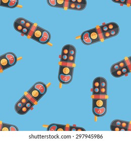 Toy Phone flat icon seamless pattern background