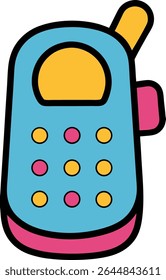 toy phone flat style doodle style vector art illustration.