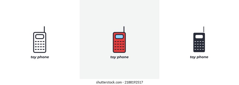 toy phone icon. Line, solid and filled outline colorful version, outline and filled vector sign. Idea Symbol, logo illustration. Vector graphics