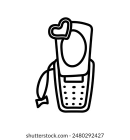 Toy Phone Outline Icon, Vector illustration