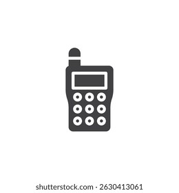 Toy phone vetor icon. sinal plano preenchido para conceito móvel e web design. Ícone de glifo de brinquedo do telefone. Símbolo, ilustração de logotipo. Gráficos vetoriais