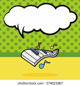 Toy piano doodle, speech bubble