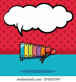 Toy piano doodle, speech bubble