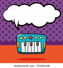 Toy piano doodle, speech bubble