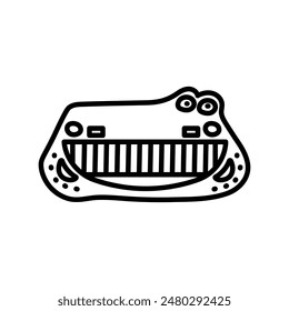 Toy Piano Outline Icon, Vector illustration