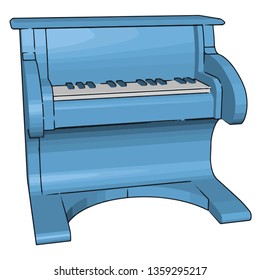 Toy pianos are usually no more than 50 cm in width and made out of wood or plastic vector color drawing or illustration