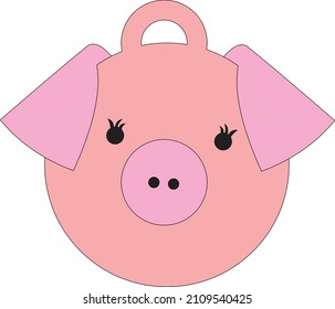 toy pig with ears and eyelashes