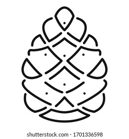 Toy pine cone icon. Outline toy pine cone vector icon for web design isolated on white background