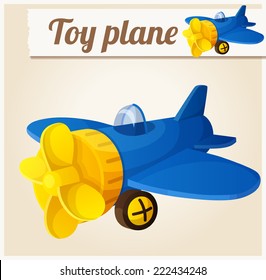 Toy plane. Cartoon vector illustration. Series of children's toys