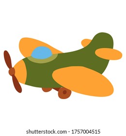 plano de juguete para niños plano, objeto aislado sobre un fondo blanco, ilustración vectorial, eps