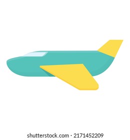 Vector de dibujos animados de iconos de avión de juguete. Tienda de madera. Tienda de conchas