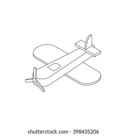 Toy plane icon, isometric 3d style