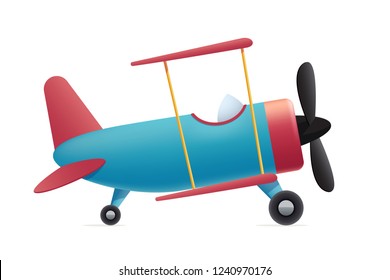 Toy plane on white background