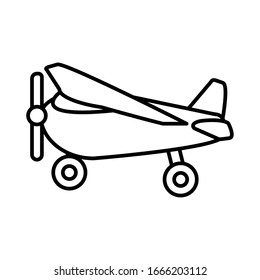 Plano de juguete sobre fondo blanco, juguetes de bebé diseño de ilustración vectorial