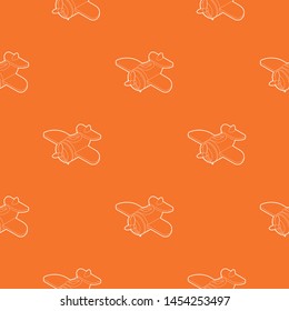 Toy plane pattern vector orange for any web design best