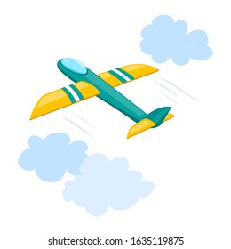 toy plane in the sky. vector illustration