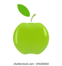 Toy plastic apple - isolated on white, vector