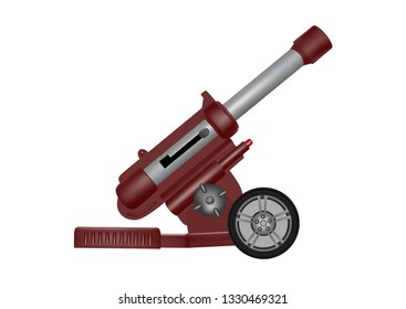 Toy plastic artillery gun in the vector.