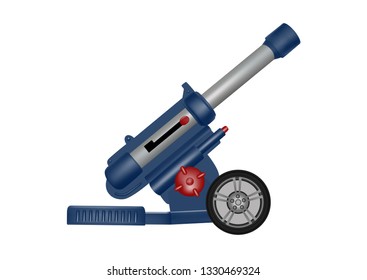 Toy plastic artillery gun in the vector.
