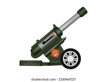 Toy plastic artillery gun in the vector.