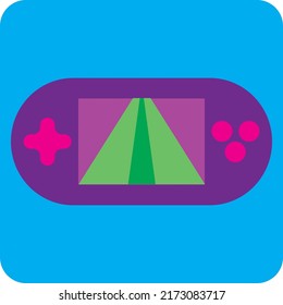 Toy playstation, illustration, vector on a white background.