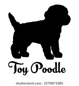 Toy Poodle dog silhouette, dog breeds, logo, vector, silhouette,  animal, illustration, icon, sign, design, black, symbol, pet, love
