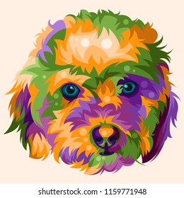 Toy Poodle Pop Art Vector Illustration