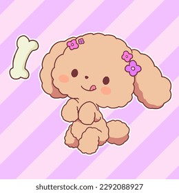 Toy Poodle Vector Illustration  02