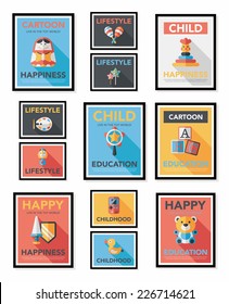 Toy poster flat banner design flat background set, eps10