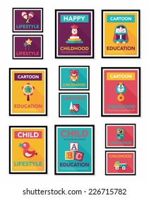 Toy poster flat banner design flat background set, eps10