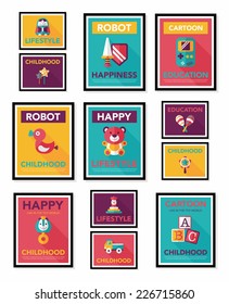 Toy poster flat banner design flat background set, eps10