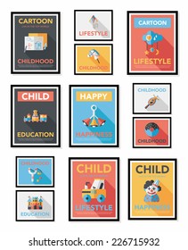 Toy poster flat banner design flat background set, eps10