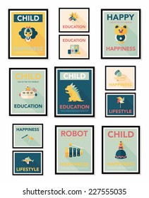 Toy poster flat banner design flat background set, eps10