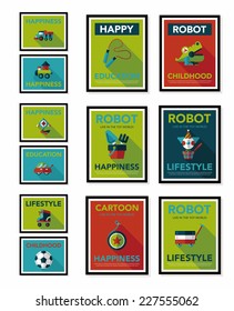 Toy poster flat banner design flat background set, eps10