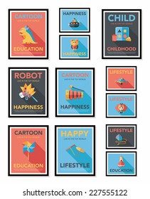 Toy poster flat banner design flat background set, eps10