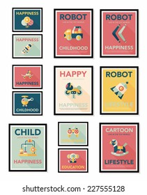 Toy poster flat banner design flat background set, eps10