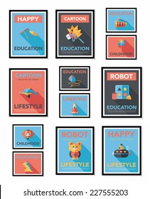 Toy poster flat banner design flat background set, eps10