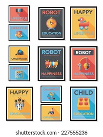 Toy poster flat banner design flat background set, eps10