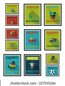 Toy poster flat banner design flat background set, eps10