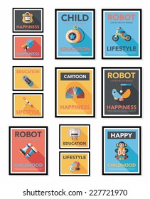 Toy poster flat banner design flat background set, eps10