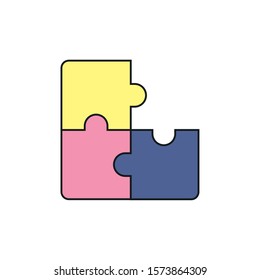 toy puzzle pieces fill style icon vector illustration design