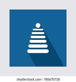 toy pyramid flat icon with long shadow