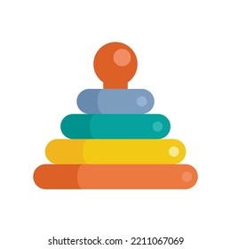 Toy pyramide icon. Flat illustration of Toy pyramide vector icon isolated on white background