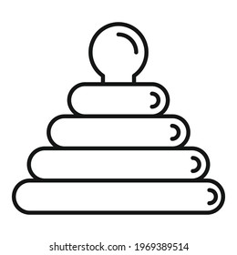Icono de la piramida del juguete. Icono vector de la piramida de boquilla para diseño web aislado en fondo blanco