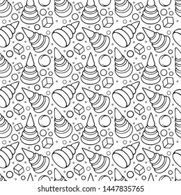 Toy pyramids seamless vector background. Hand drawn pattern for children projects. Part of set.