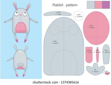 toy rabbit construction template