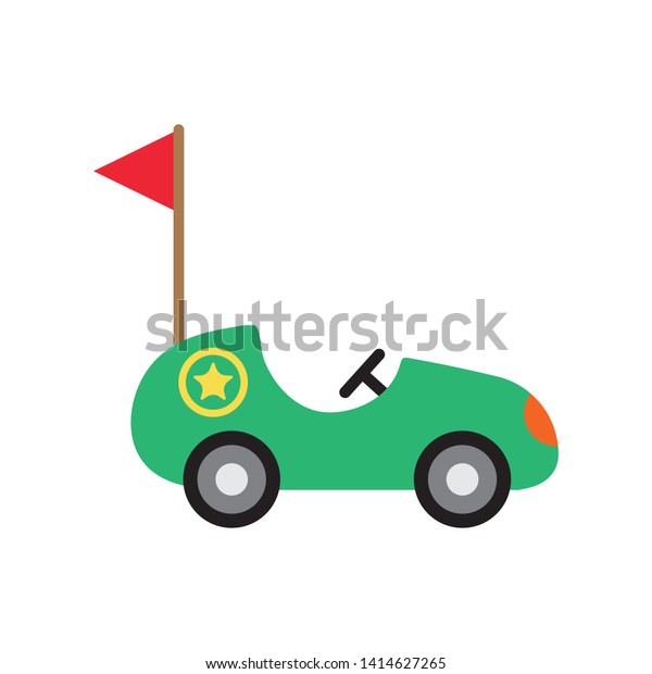 Toy racing\
car, flat vector illustration for\
kids
